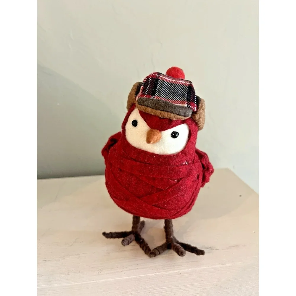 Target Spritz Featherly Friends Red Bird Figure Plaid Earflap Hat 2013 7